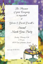Mardi Gras King Cake Invitations